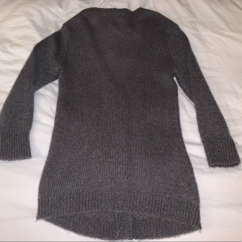 Ann Taylor Gray Mohair V Neck Long Cardigan Sweater - Picture 8 of 12